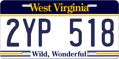 WV license plate 2YP518