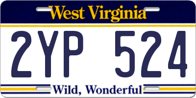 WV license plate 2YP524