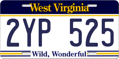 WV license plate 2YP525