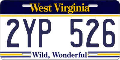 WV license plate 2YP526