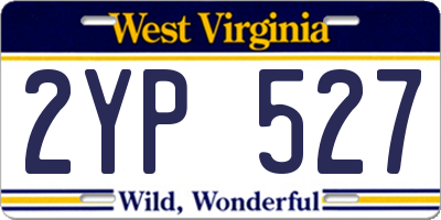 WV license plate 2YP527