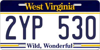 WV license plate 2YP530