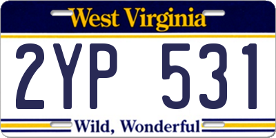 WV license plate 2YP531