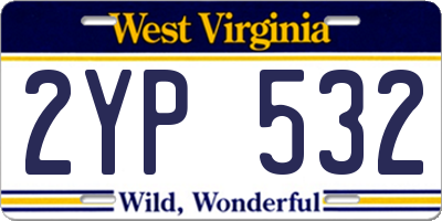 WV license plate 2YP532