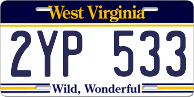 WV license plate 2YP533