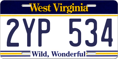 WV license plate 2YP534