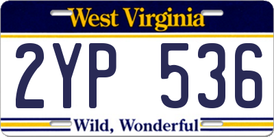 WV license plate 2YP536