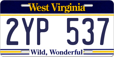 WV license plate 2YP537