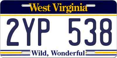WV license plate 2YP538