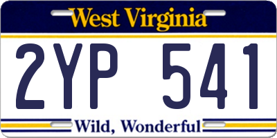 WV license plate 2YP541