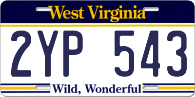 WV license plate 2YP543
