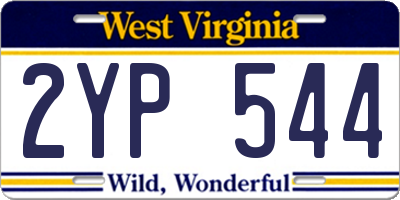 WV license plate 2YP544