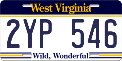WV license plate 2YP546