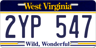 WV license plate 2YP547