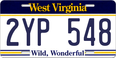 WV license plate 2YP548