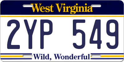 WV license plate 2YP549