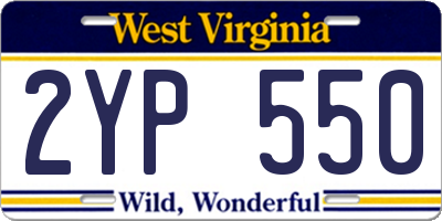 WV license plate 2YP550