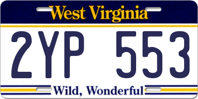 WV license plate 2YP553