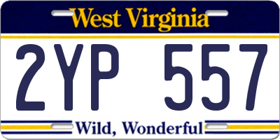 WV license plate 2YP557