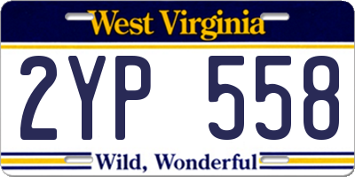 WV license plate 2YP558