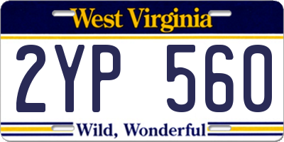 WV license plate 2YP560
