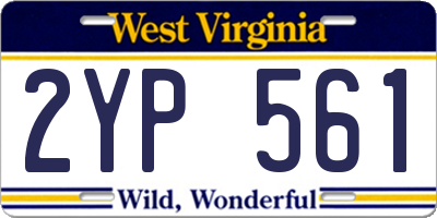 WV license plate 2YP561