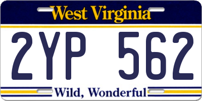 WV license plate 2YP562