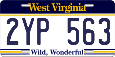 WV license plate 2YP563
