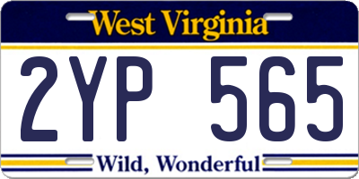 WV license plate 2YP565