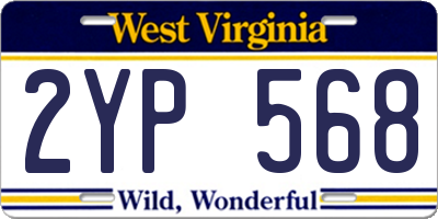 WV license plate 2YP568