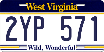 WV license plate 2YP571