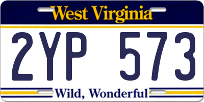 WV license plate 2YP573