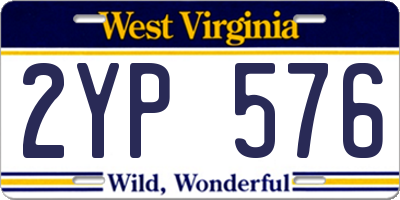 WV license plate 2YP576