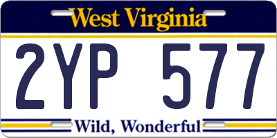 WV license plate 2YP577
