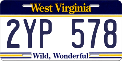 WV license plate 2YP578