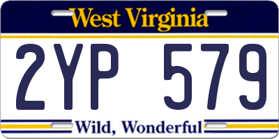 WV license plate 2YP579