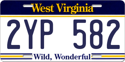 WV license plate 2YP582