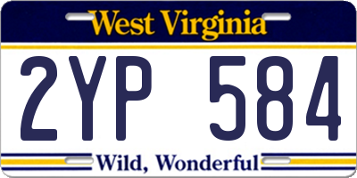 WV license plate 2YP584