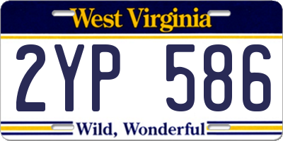 WV license plate 2YP586
