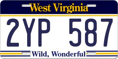 WV license plate 2YP587