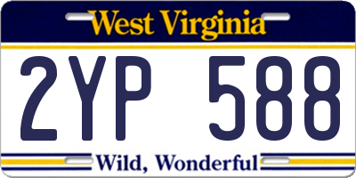 WV license plate 2YP588