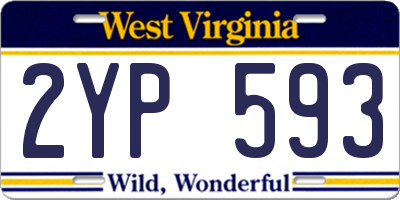 WV license plate 2YP593