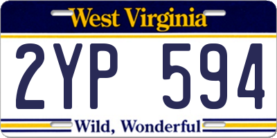 WV license plate 2YP594