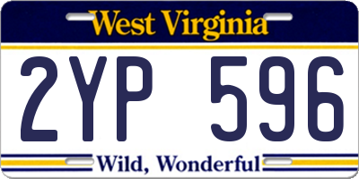 WV license plate 2YP596