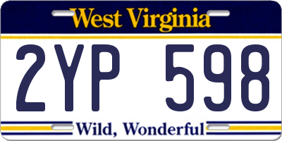 WV license plate 2YP598