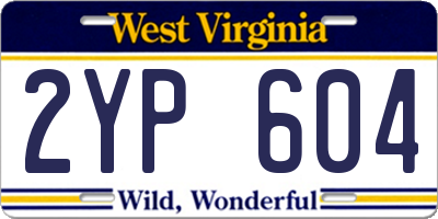 WV license plate 2YP604