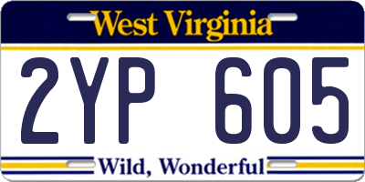 WV license plate 2YP605