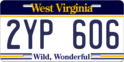 WV license plate 2YP606