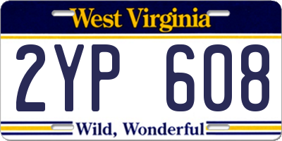 WV license plate 2YP608