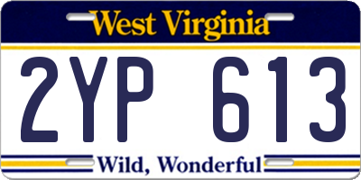 WV license plate 2YP613